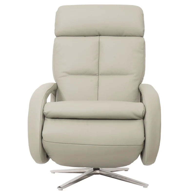 Fauteuil de relaxation fauteuil tv avec accoudoirs fonction inclinable rotatif en cuir gris 04_0006835