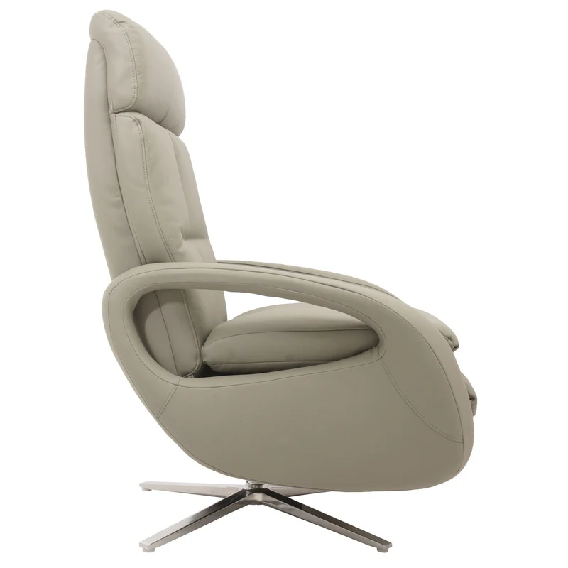 Fauteuil de relaxation fauteuil tv avec accoudoirs fonction inclinable rotatif en cuir gris 04_0006835