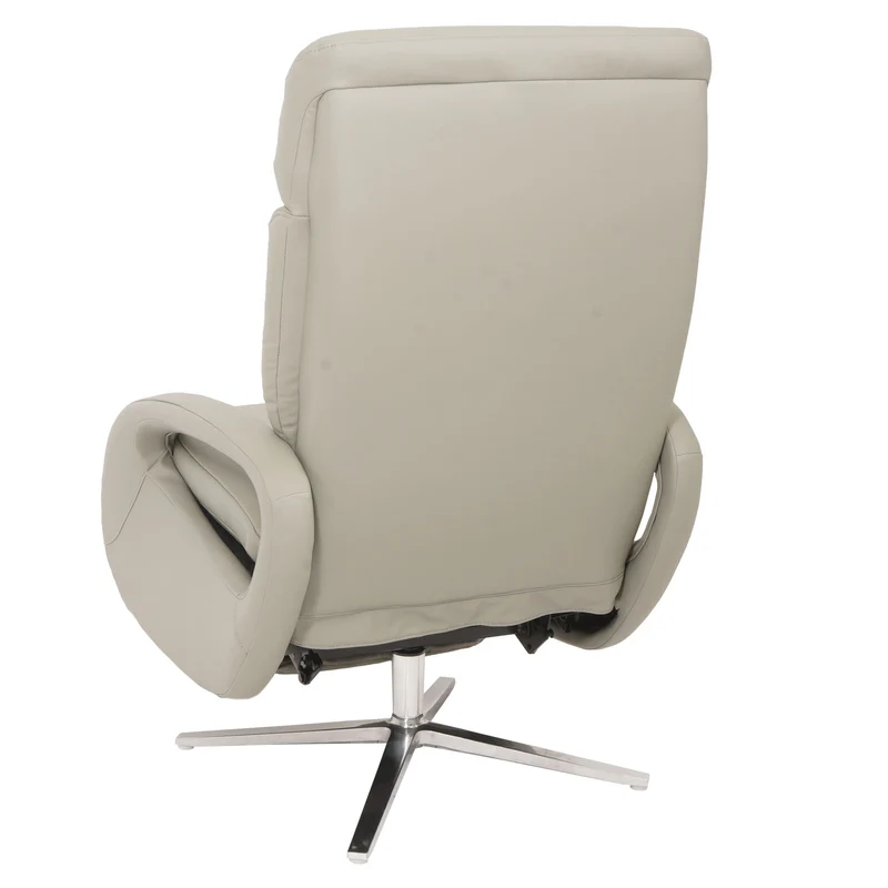 Fauteuil de relaxation fauteuil tv avec accoudoirs fonction inclinable rotatif en cuir gris 04_0006835