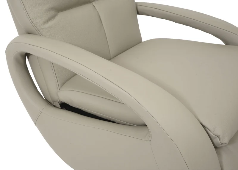 Fauteuil de relaxation fauteuil tv avec accoudoirs fonction inclinable rotatif en cuir gris 04_0006835
