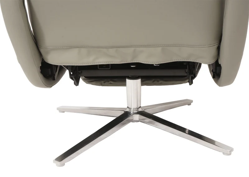 Fauteuil de relaxation fauteuil tv avec accoudoirs fonction inclinable rotatif en cuir gris 04_0006835