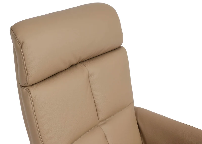 Fauteuil de relaxation tv fonction inclinable rotatif avec repose-pieds et dossier en cuir taupe 04_0006831