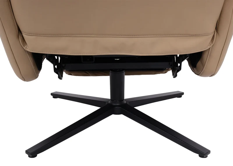 Fauteuil de relaxation tv fonction inclinable rotatif avec repose-pieds et dossier en cuir taupe 04_0006831