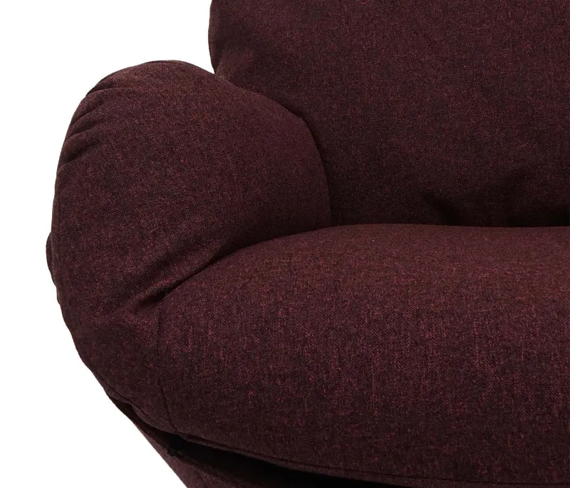 Fauteuil TV de relaxation avec repose-pieds fonction bascule rotatif en tissu bordeaux 04_0006821