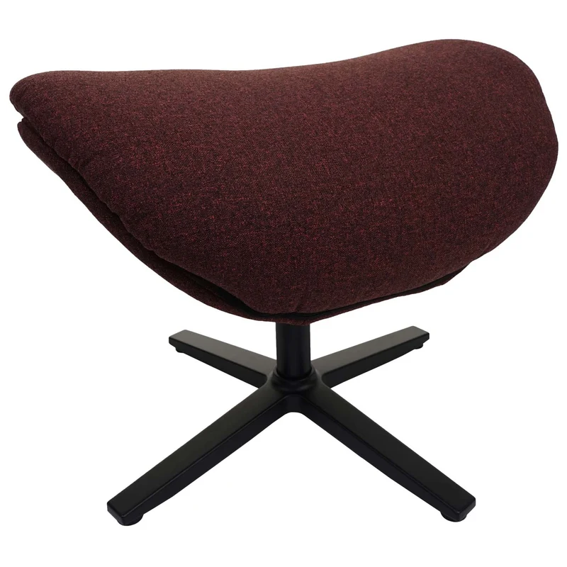 Fauteuil TV de relaxation avec repose-pieds fonction bascule rotatif en tissu bordeaux 04_0006821