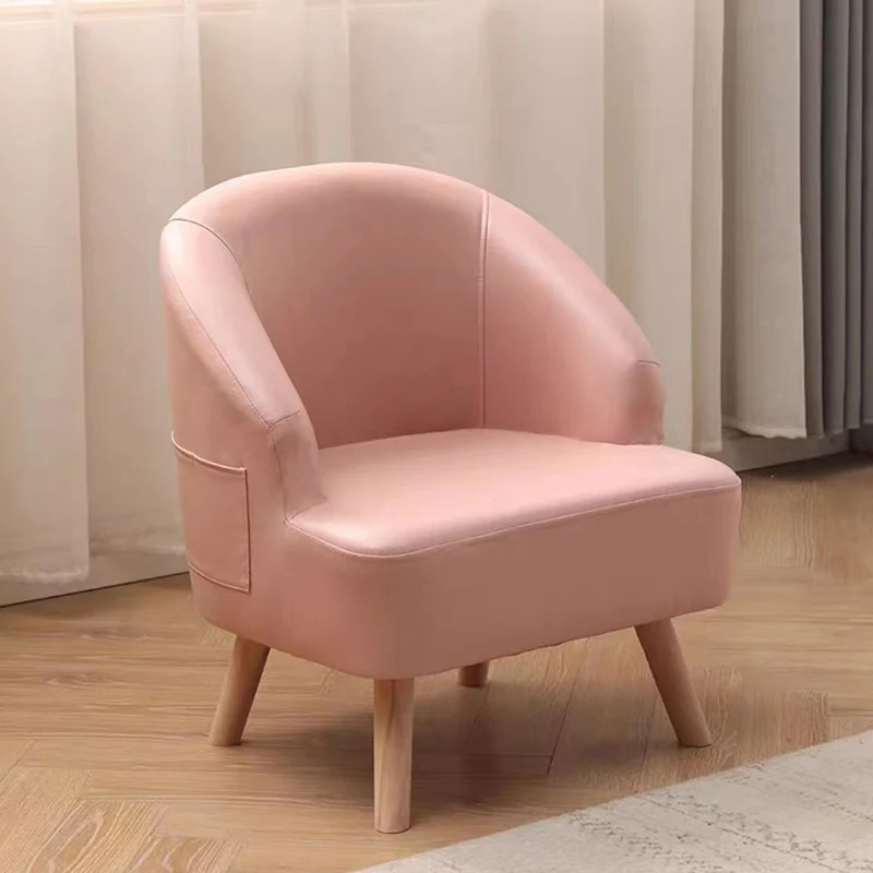 Contemporary Scandinavian Synthetic Fabric Solid Wood Semi-Enclosed Cylindrical Accent Chair With Backrest For Living Room