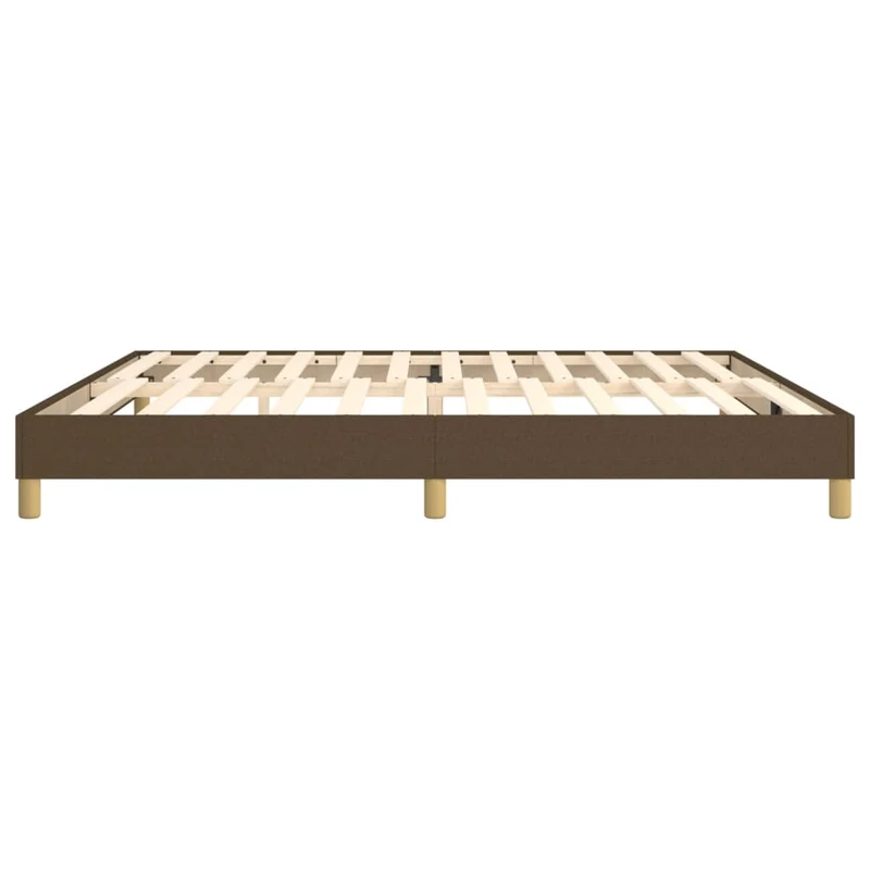 Sommier à lattes sur pieds cadre de lit 200x200 cm tissu marron foncé TDL0207056