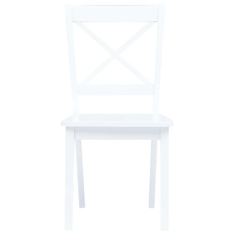 Lot de 4 chaises de salle à manger cuisine design classique blanc bois d'hévéa massif CDS021227