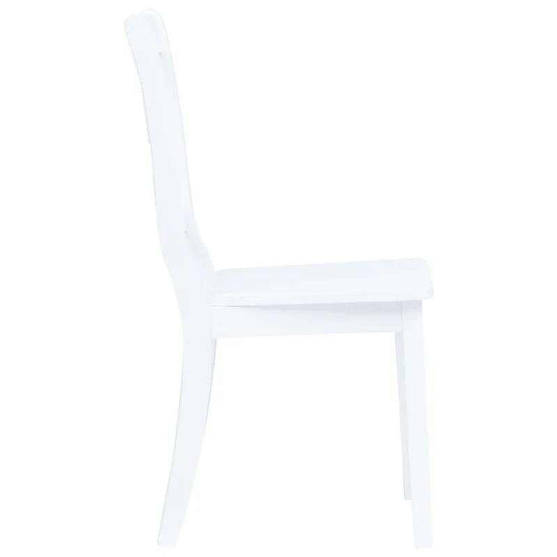 Lot de 4 chaises de salle à manger cuisine design classique blanc bois d'hévéa massif CDS021227