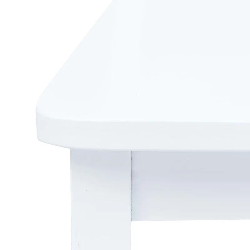 Lot de 4 chaises de salle à manger cuisine design classique blanc bois d'hévéa massif CDS021227