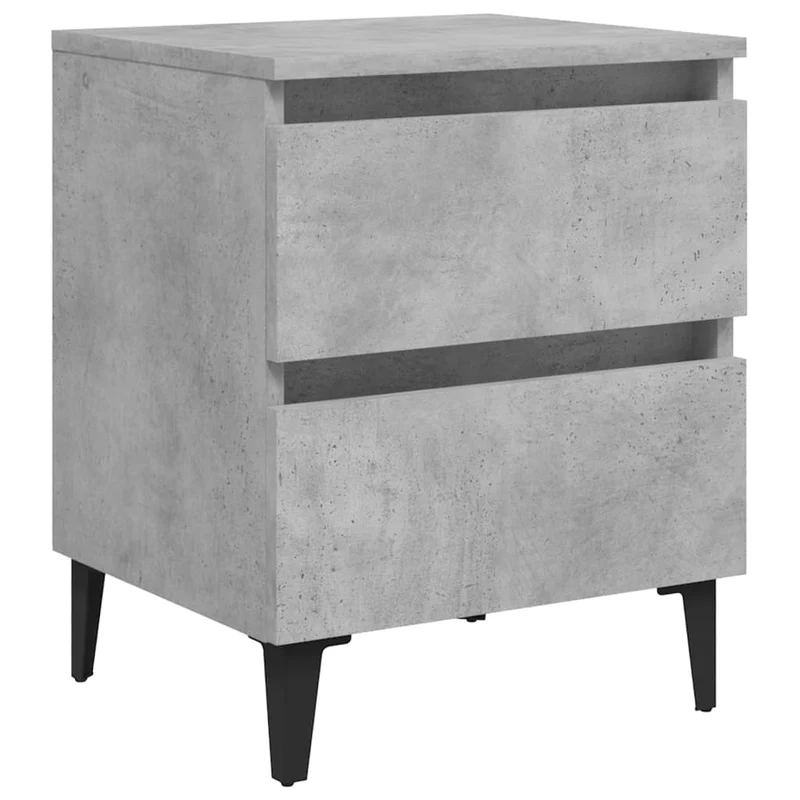 Lot de 2 tables de chevet avec tiroirs 40 x 35 x 50 cm bois d'ingénierie gris DEC035364