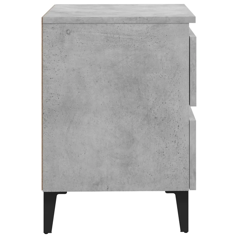 Lot de 2 tables de chevet avec tiroirs 40 x 35 x 50 cm bois d'ingénierie gris DEC035364