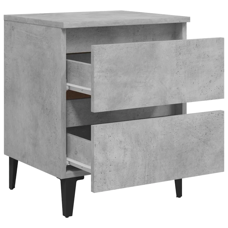 Lot de 2 tables de chevet avec tiroirs 40 x 35 x 50 cm bois d'ingénierie gris DEC035364