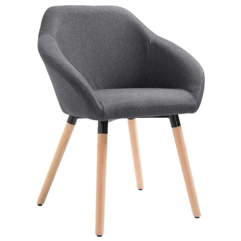 Lot de 4 chaises de salle à manger cuisine design moderne gris foncé tissu CDS021559
