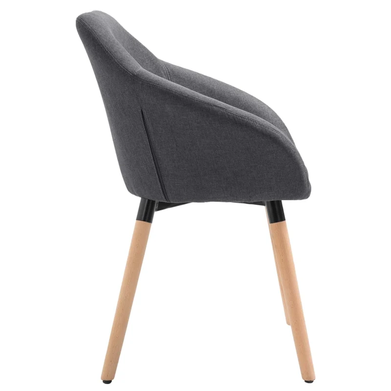 Lot de 4 chaises de salle à manger cuisine design moderne gris foncé tissu CDS021559