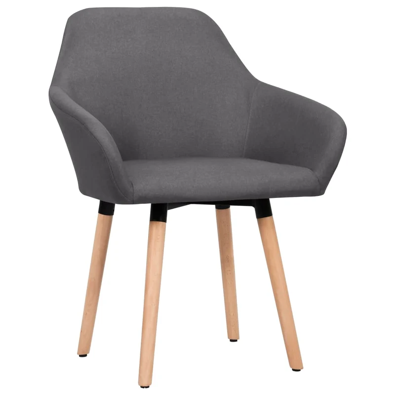 Lot de 2 chaises de salle à manger cuisine design moderne tissu gris foncé CDS020543