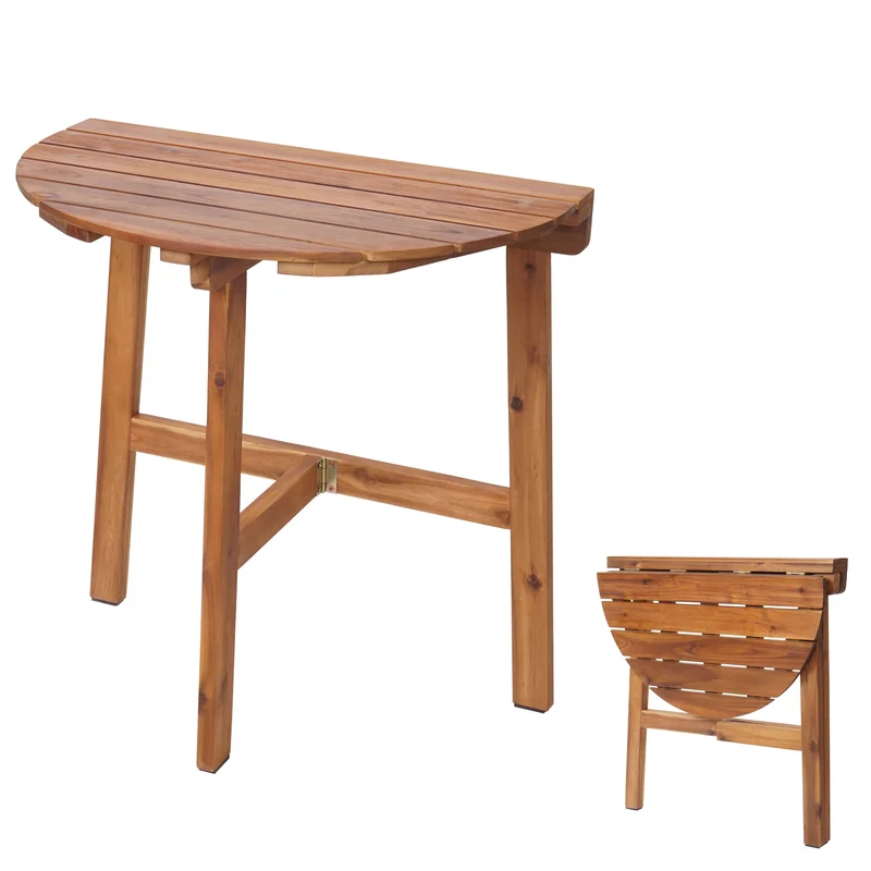 Table pliante de jardin balcon intérieur/extérieur pliable en bois d'acacia 71x70x34 cm 04_0008552