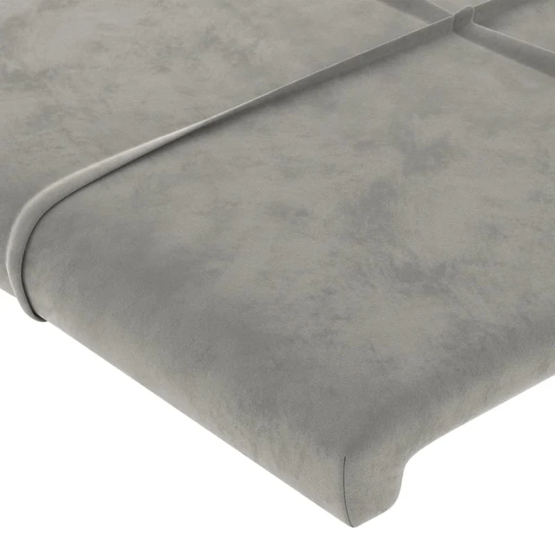 Tête de lit accessoire couchage chambre à coucher meuble à LED 83 x 16 x 78/88 cm tissu velours gris clair TDL0201246