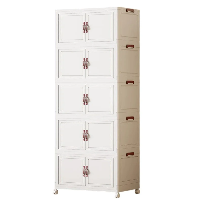 Contemporary Creative PP TPR Textured Square Storage Cabinets 5-Cabinets For Living Room