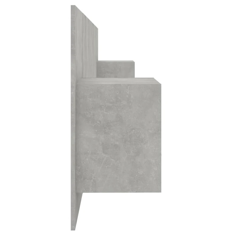 Tête de lit accessoire couchage chambre à coucher meuble avec chevet intégré étagère MDF gris TDL0205813