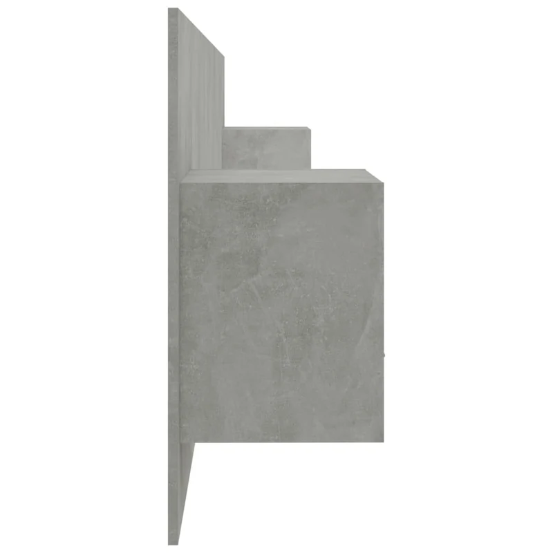 Tête de lit accessoire couchage chambre à coucher meuble avec chevet intégré étagère MDF gris TDL0205817
