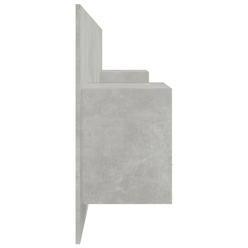 Tête de lit accessoire couchage chambre à coucher meuble avec chevet intégré étagère MDF gris TDL0205816