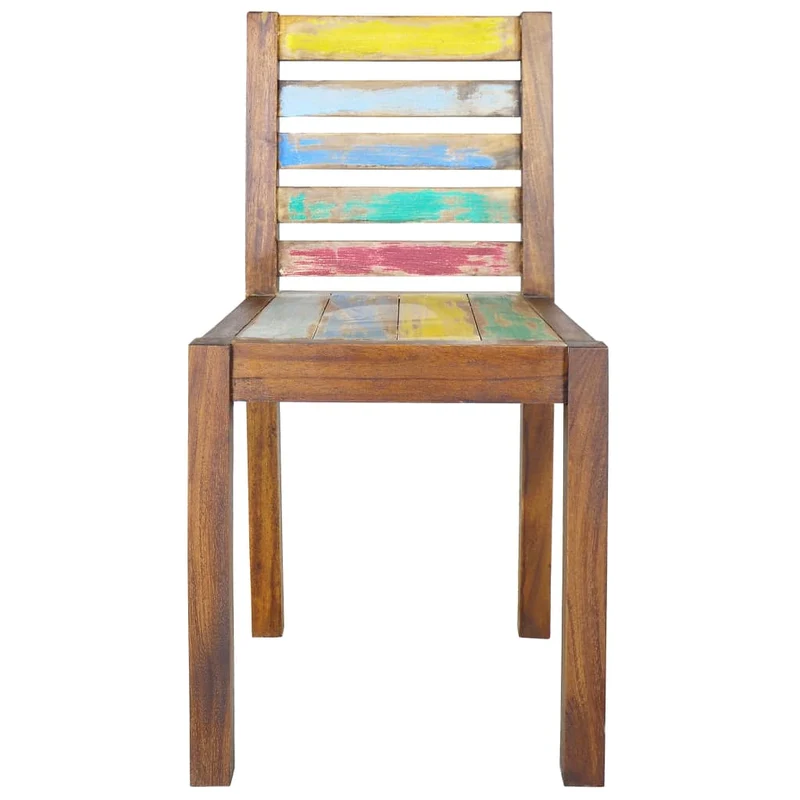 Lot de 2 chaises de salle à manger cuisine design vintage bois de récupération solide CDS020286