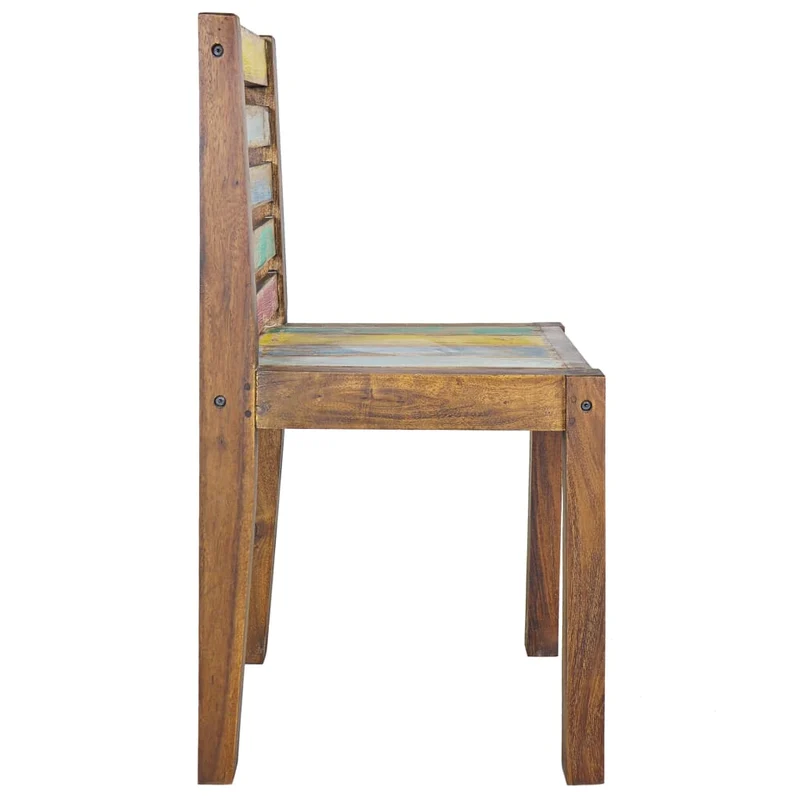 Lot de 2 chaises de salle à manger cuisine design vintage bois de récupération solide CDS020286