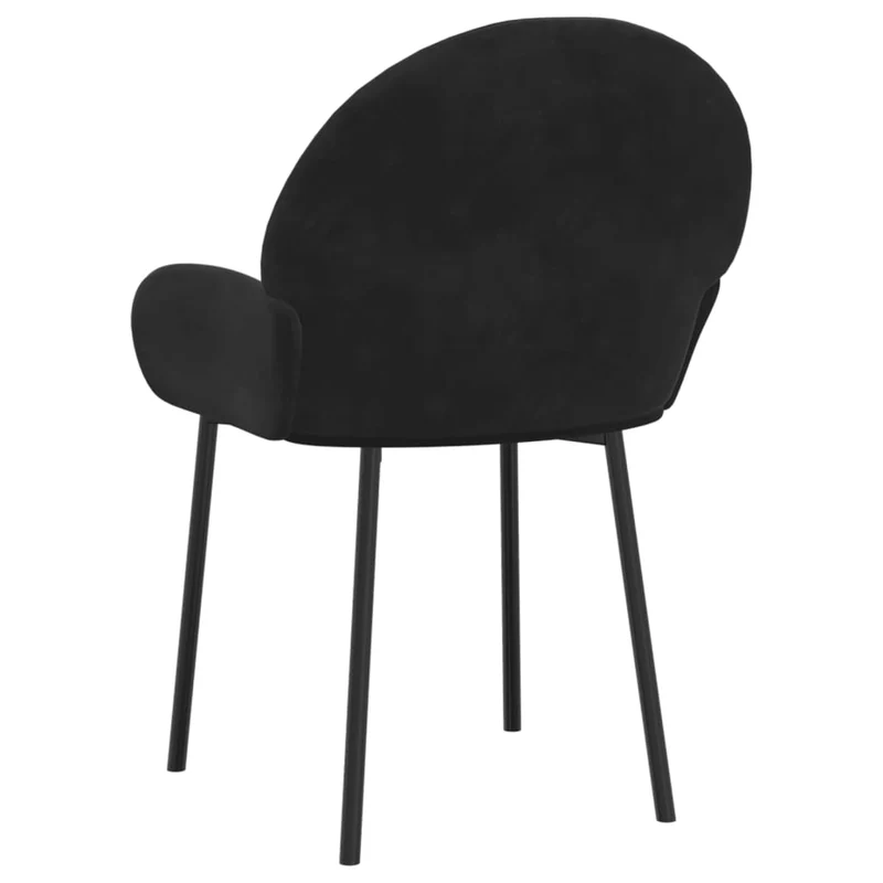 Set de 2 chaises de salle à manger cuisine en tissu velours noir et métal DEC025565