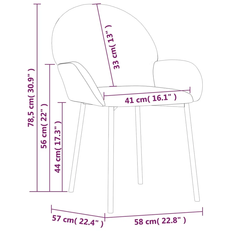Set de 2 chaises de salle à manger cuisine en tissu velours noir et métal DEC025565