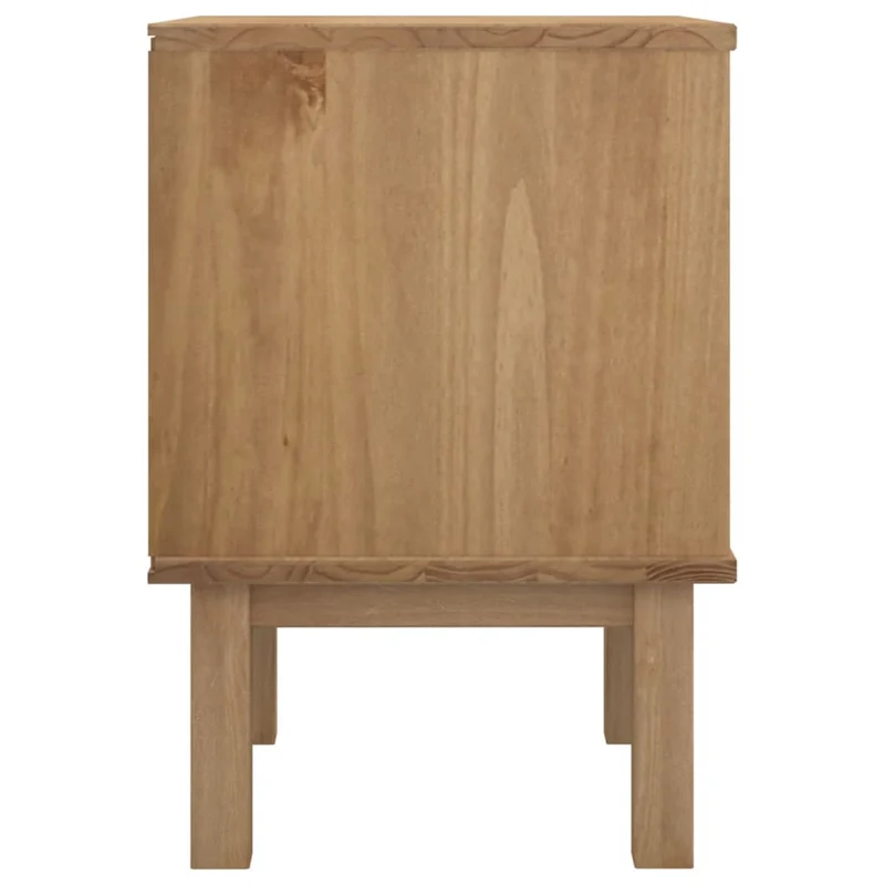 Table de chevet avec deux tiroirs 45 x 39 x 57cm bois pin massif blanc et marron DEC034541