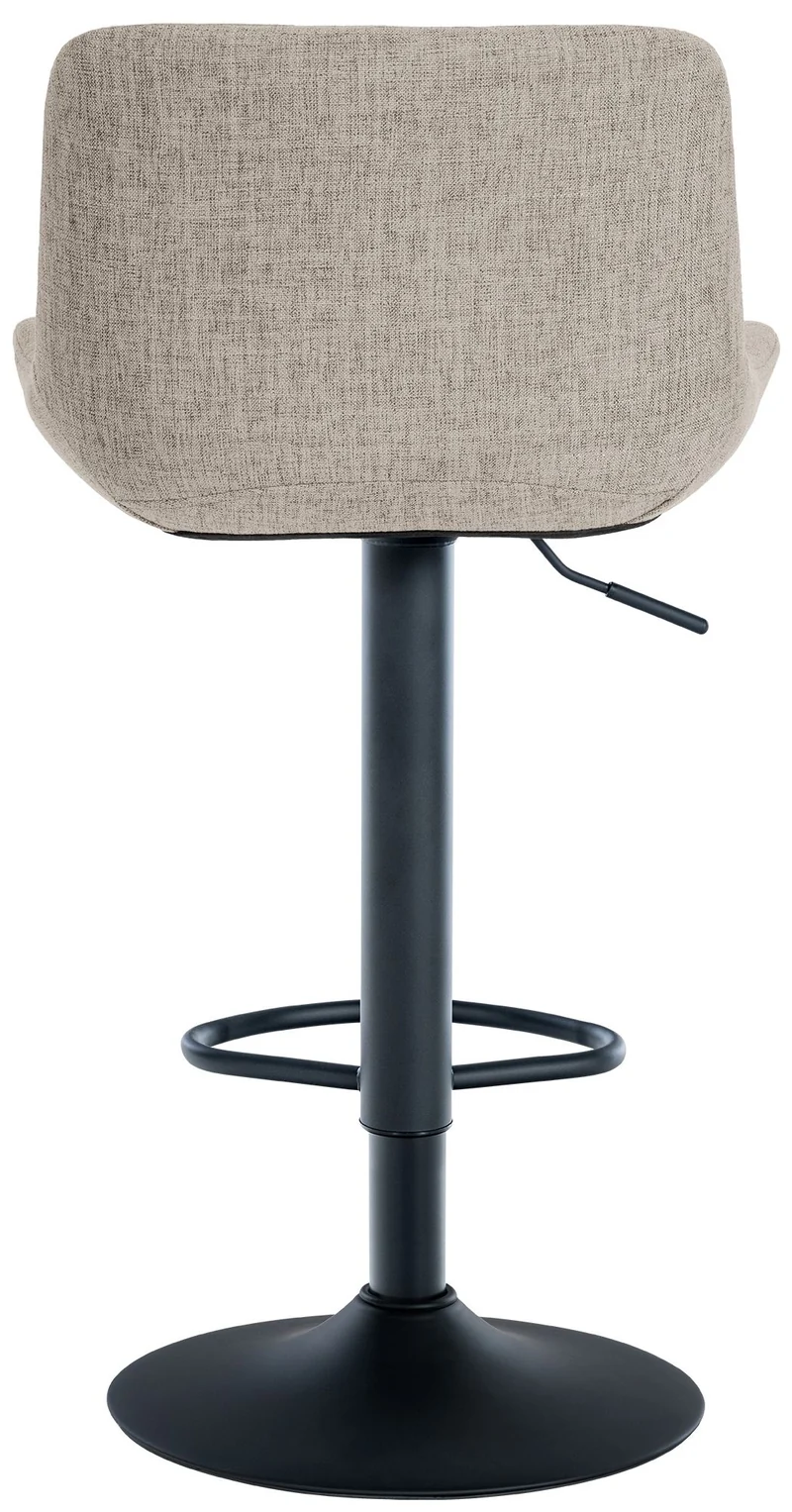 Tabouret de bar x1 structure métallique noir assise en tissu taupe avec surpiqûres 10_0005448
