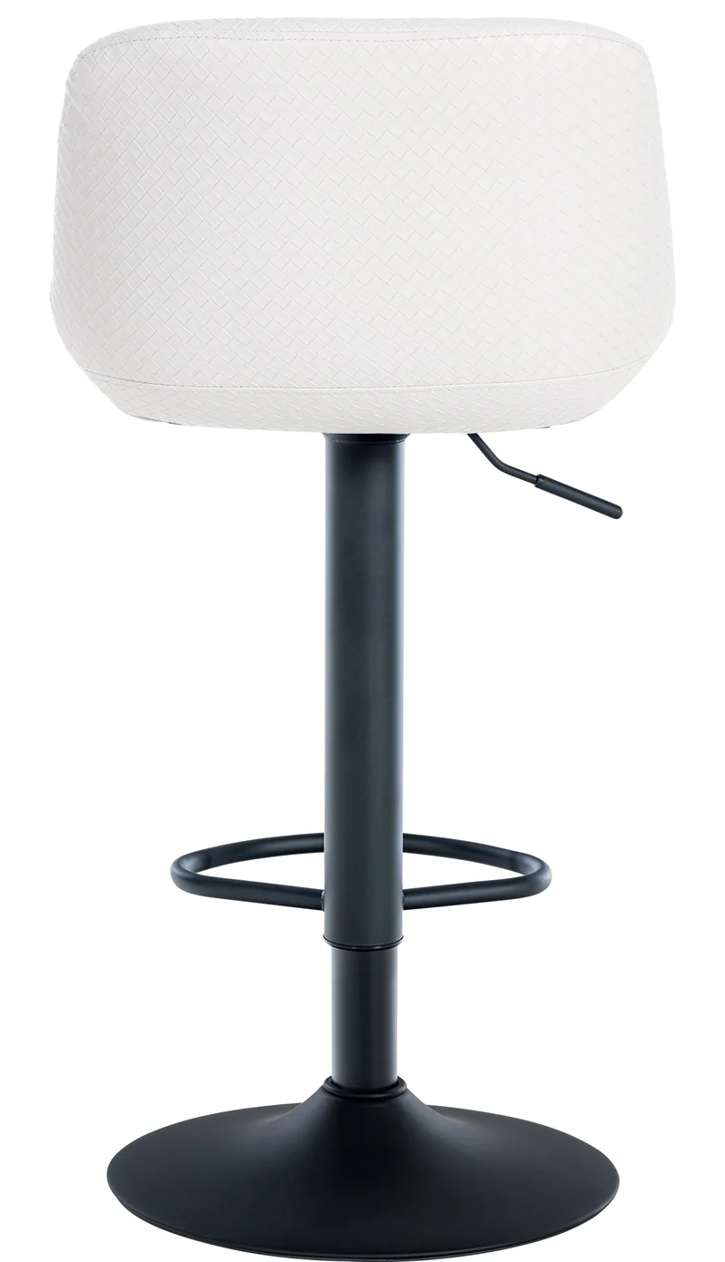 Lot de 2 tabourets de bar rotation à 360°en PVC blanc pieds en trompette métal noir 10_0006690
