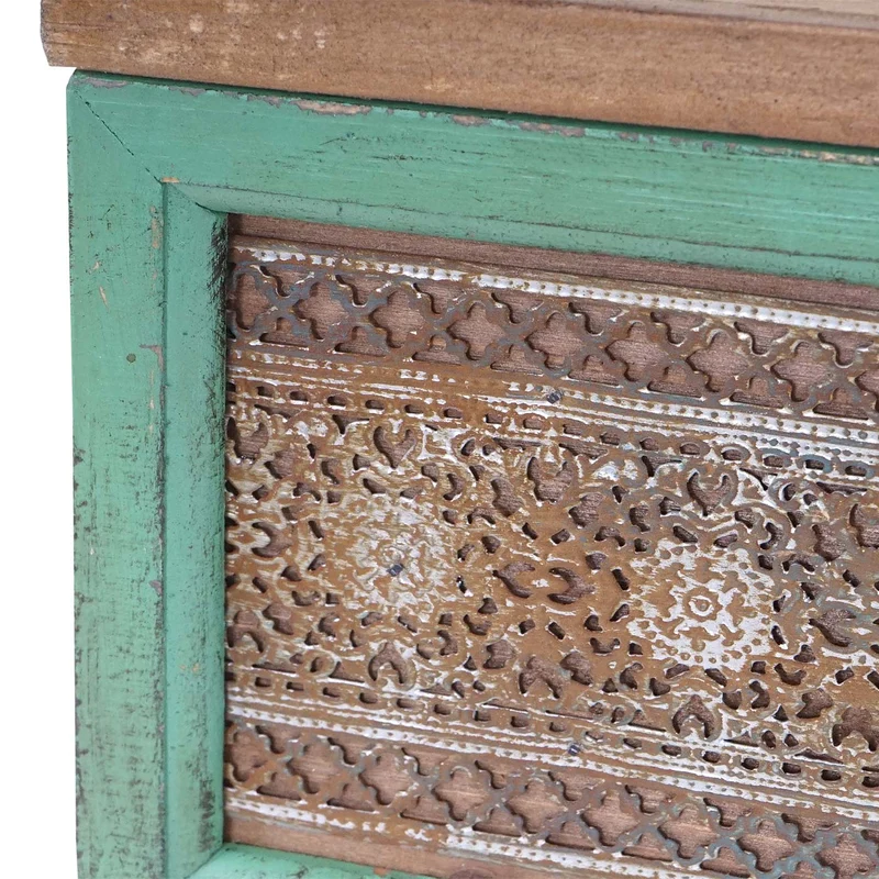 Étagère murale étagère suspendue en bois massif de pin style vintage patchwork 65 x 16 x 13 cm 04_0006787