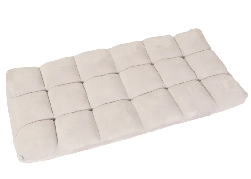 Fauteuil au sol repose-tête réglable 6 positions – Structure en métal – Tissu velours crème-gris 04_0006362