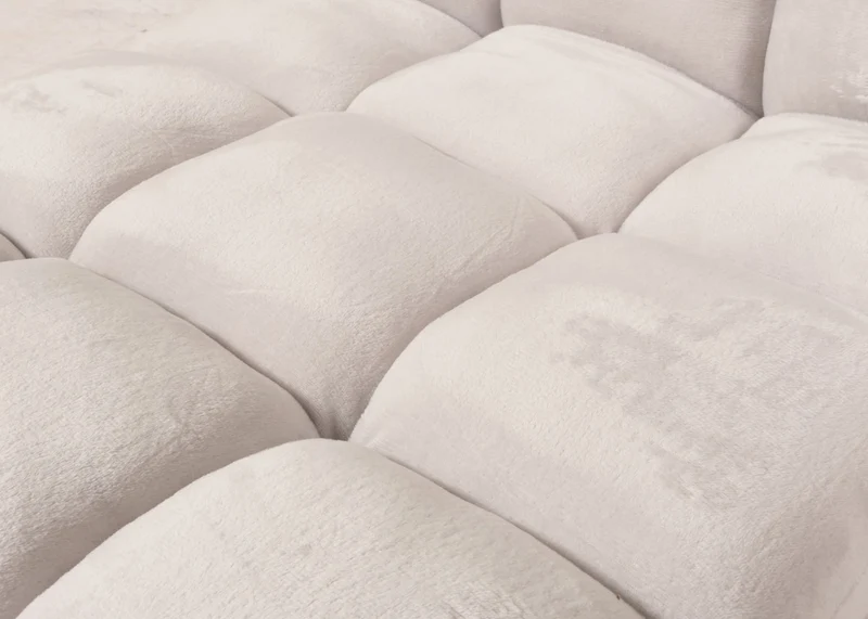 Fauteuil au sol repose-tête réglable 6 positions – Structure en métal – Tissu velours crème-gris 04_0006362