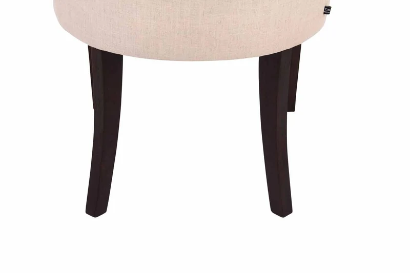 Chaise de salle à manger bureau ou coiffeuse capitonné en tissu crème pied foncé FAL10062