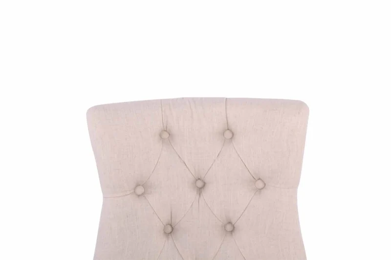 Chaise de salle à manger bureau ou coiffeuse capitonné en tissu crème pied foncé FAL10062
