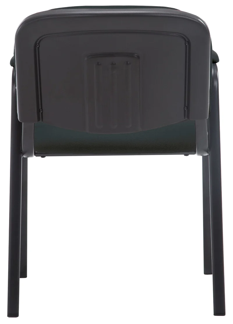 Chaise visiteur avec accoudoirs intégrés zone d'attente en tissu noir piètement à 4 pieds en métal noir 10_0003383