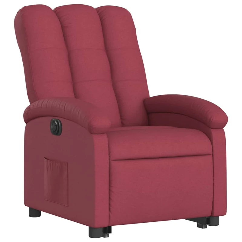 Fauteuil relax TV fonction de levage électrique très confortable en tissu rouge bordeaux DEC028547