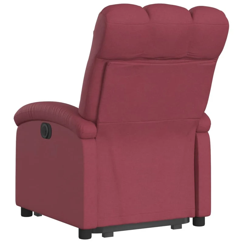 Fauteuil relax TV fonction de levage électrique très confortable en tissu rouge bordeaux DEC028547