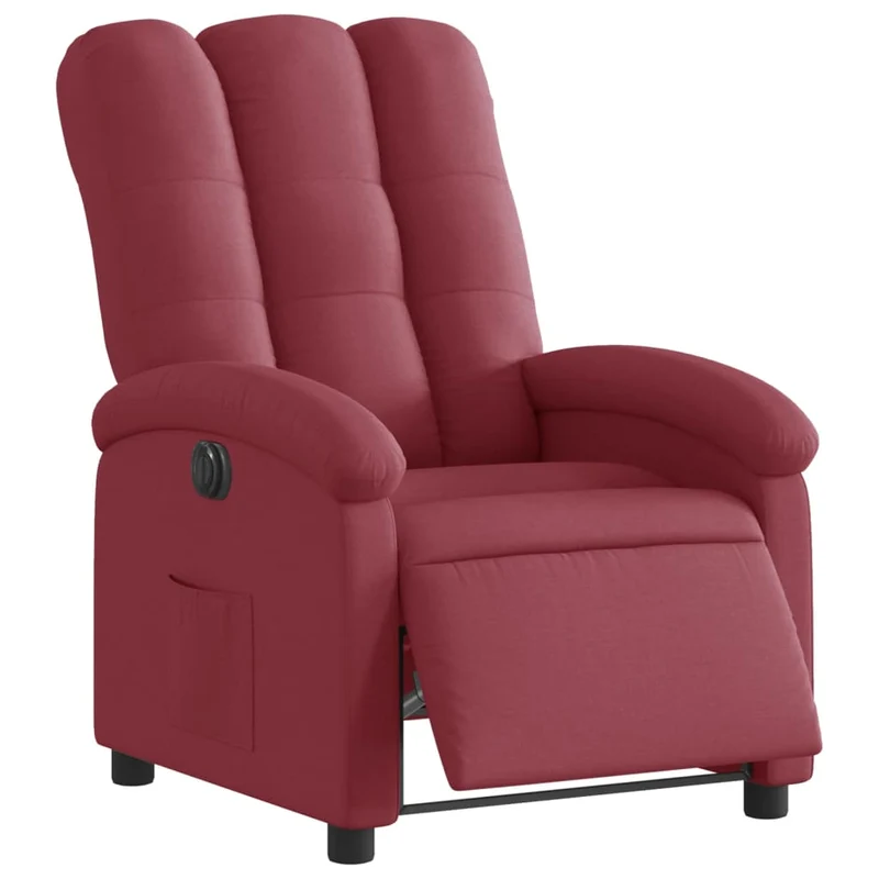 Fauteuil relax TV fonction de levage électrique très confortable en tissu rouge bordeaux DEC028529