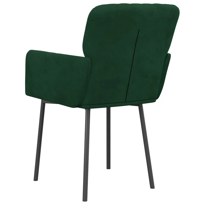 Set de 2 chaises de salle à manger en tissu velours vert foncé et métal DEC025597