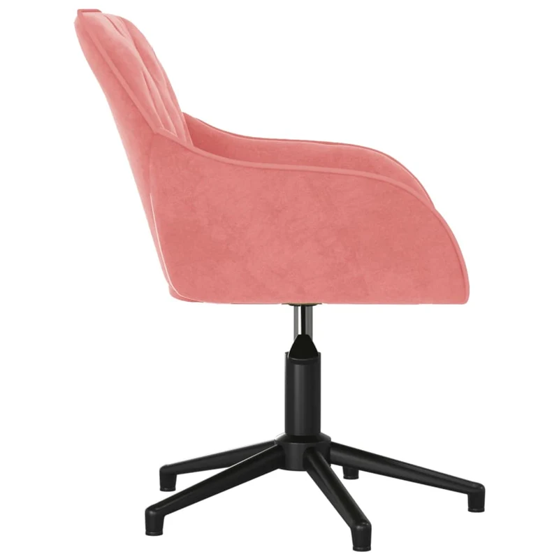 Lot de 2 chaises de salle à manger siège pivotant hauteur réglable en velours rose et métal DEC025299