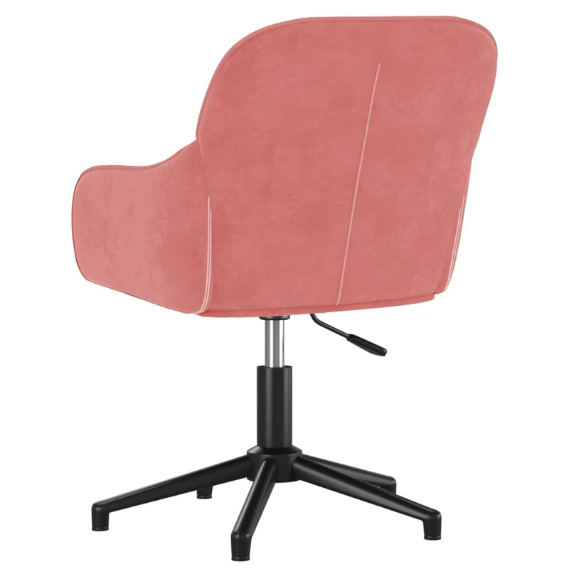 Lot de 2 chaises de salle à manger siège pivotant hauteur réglable en velours rose et métal DEC025299