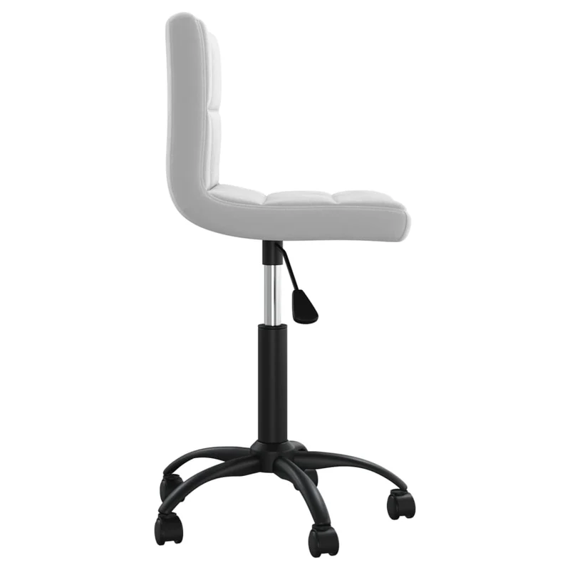 Chaise de bureau tabouret de travail sur roulettes hauteur réglable en velours gris clair et acier DEC025083