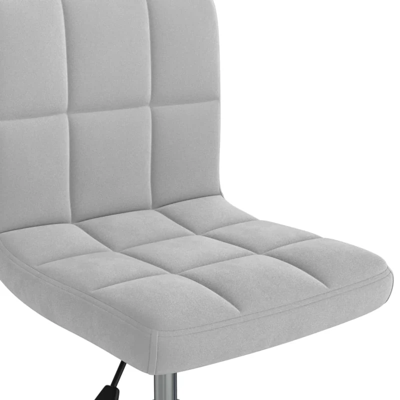 Chaise de bureau tabouret de travail sur roulettes hauteur réglable en velours gris clair et acier DEC025083
