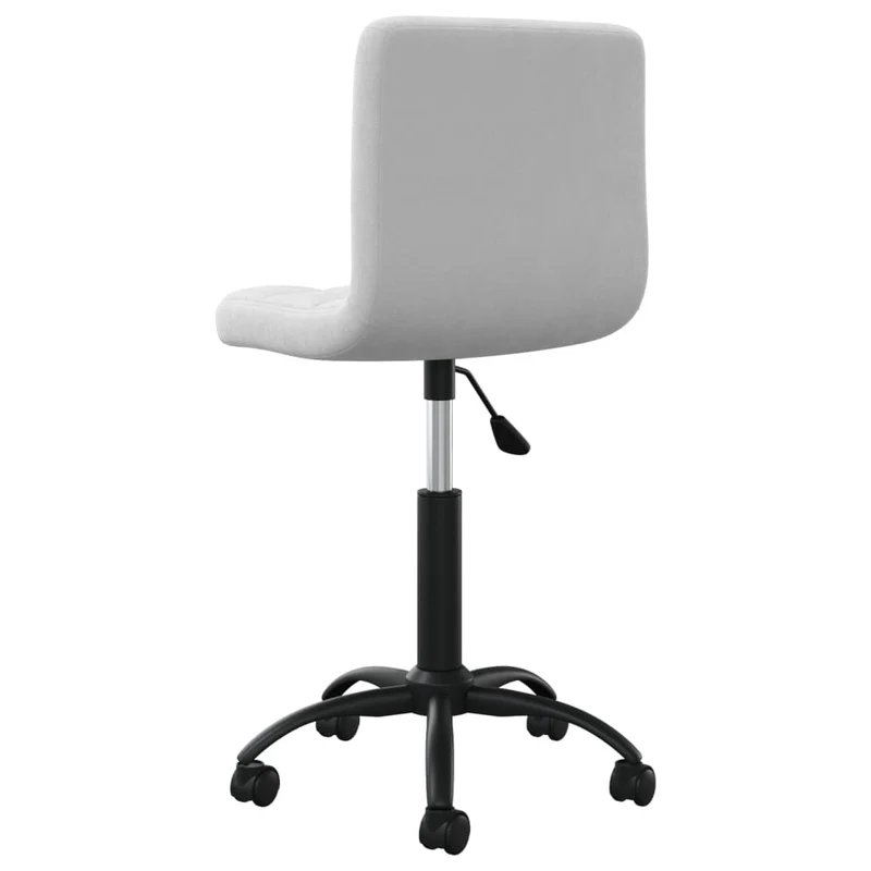 Chaise de bureau tabouret de travail sur roulettes hauteur réglable en velours gris clair et acier DEC025083