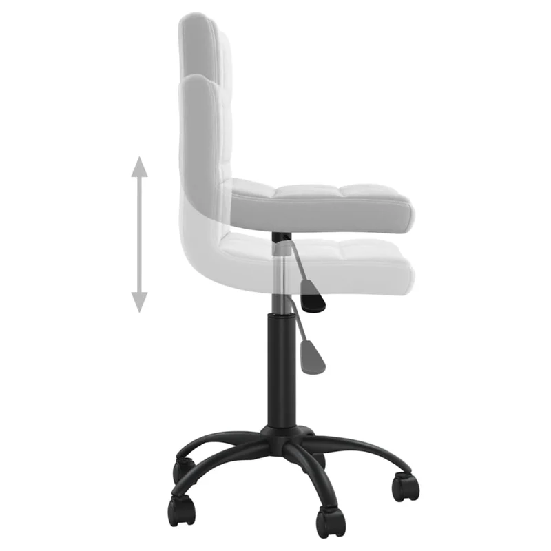 Chaise de bureau tabouret de travail sur roulettes hauteur réglable en velours gris clair et acier DEC025083