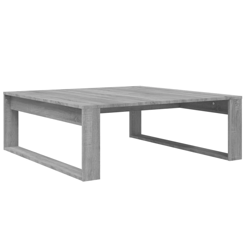 Table basse design moderne et contemporaine 100 x 100 x 35 cm bois d'ingénierie gris DEC039925